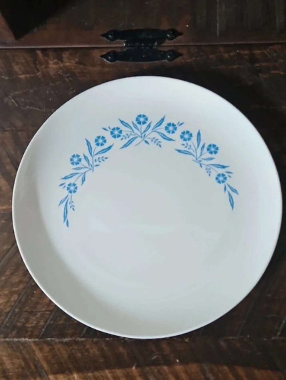 Two Vintage Corning Blue Corn Flower Plates